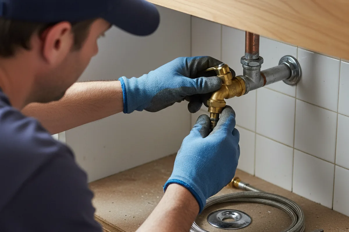 Shutoff valve and fitting work during Emergency Plumbing in Woodruff